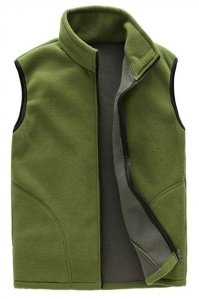 SKV010 manufacturing outdoor fleece vest jacket for men and women design warm vest vest jacket zipper vest jacket center front view